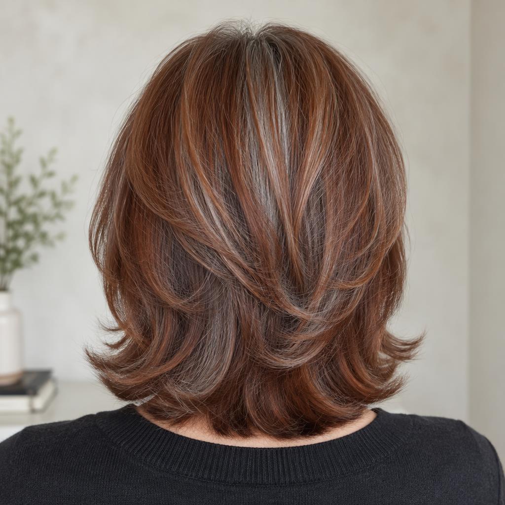 Warm auburn gray blend result